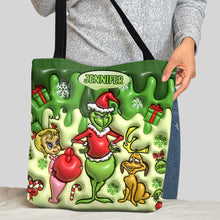Load image into Gallery viewer, Personalized Merry Grinchmas Tote Bag Custom Name Gift for Christmas