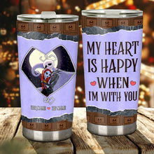 Load image into Gallery viewer, Personalized Couple Tumbler My Heart Is Happy Gift