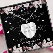 Load image into Gallery viewer, Personalized Mother's Day Heart Pendant Necklace with Photo & Engraving