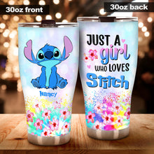 Load image into Gallery viewer, Personalized Just A Girl Tumbler with Stitch Design for Her