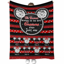 Load image into Gallery viewer, Personalized Grandma Blanket 3D Mouse Ears Custom Name Gift