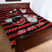 Load image into Gallery viewer, Personalized Couple Mouse Quilt Set with 3D Print for Anniversary or Valentine's Day