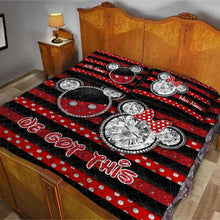 Load image into Gallery viewer, Personalized Couple Mouse Quilt Set with 3D Print for Anniversary or Valentine's Day