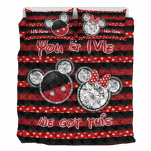 Load image into Gallery viewer, Personalized Couple Mouse Quilt Set with 3D Print for Anniversary or Valentine's Day