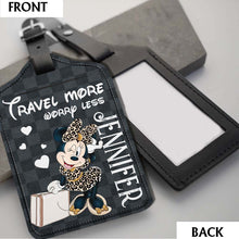 Load image into Gallery viewer, Personalized Leather Luggage Tag Travel More Worry Less Gift for Mom