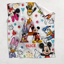 Load image into Gallery viewer, Personalized Disney Mouse Blanket Custom Name Gift for Kids