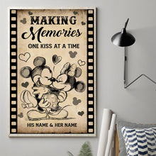 Load image into Gallery viewer, Personalized Couple Canvas Making Memories One Kiss At A Time