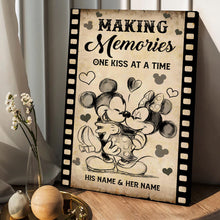 Load image into Gallery viewer, Personalized Couple Canvas Making Memories One Kiss At A Time