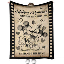 Load image into Gallery viewer, Personalized Mouse Blanket Making Memories Gift for Couple