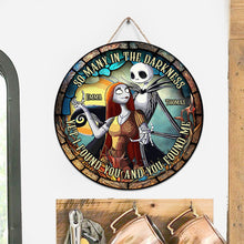Load image into Gallery viewer, Personalized Round Wood Sign Couple Gift for Halloween & Anniversary