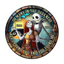 Load image into Gallery viewer, Personalized Round Wood Sign Couple Gift for Halloween & Anniversary