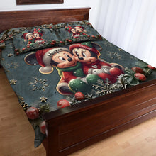 Load image into Gallery viewer, Personalized Mickey & Minnie Quilt Set Custom Name Gift for Couples