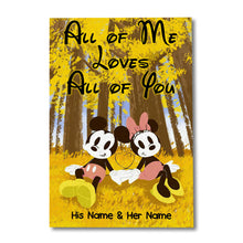 Load image into Gallery viewer, Personalized Mouse Canvas Print with Names - Unique Couple Gift