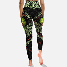 Load image into Gallery viewer, Personalized Grinch Couple Hoodie and Leggings Set for Christmas