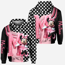 Load image into Gallery viewer, Personalized Pink Mouse Hoodie & Leggings Set for Girls