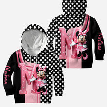 Load image into Gallery viewer, Personalized Pink Mouse Hoodie & Leggings Set for Girls