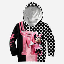 Load image into Gallery viewer, Personalized Pink Mouse Hoodie & Leggings Set for Girls