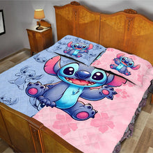 Load image into Gallery viewer, Personalized Stitch Quilt Set with Custom Name for Kids - Pink and Blue