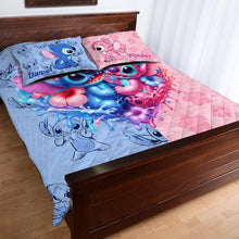 Load image into Gallery viewer, Personalized Ohana Quilt Set for Couples | Custom Heart Design