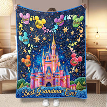 Load image into Gallery viewer, Personalized Blanket with Castles and Mouse Icons for Grandma