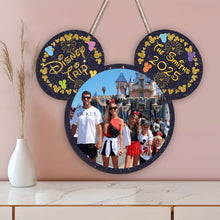 Load image into Gallery viewer, Custom Family Trip Mouse Shaped Wood Sign with Photo