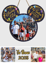 Load image into Gallery viewer, Custom Family Trip Mouse Shaped Wood Sign with Photo