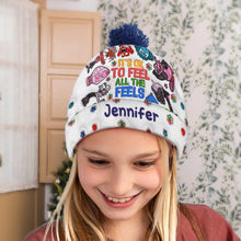 Load image into Gallery viewer, Personalized Beanie Hat Custom Name Gift for Kids & Teens