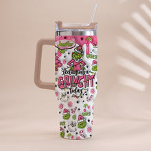 Load image into Gallery viewer, Personalized Grinch Christmas Tumbler with Handle for Holiday Fun