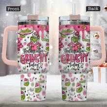 Load image into Gallery viewer, Personalized Grinch Christmas Tumbler with Handle for Holiday Fun