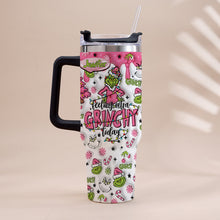 Load image into Gallery viewer, Personalized Grinch Christmas Tumbler with Handle for Holiday Fun