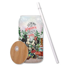 Load image into Gallery viewer, Personalized Christmas Can Glass with Straw and Lid Gift