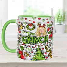 Load image into Gallery viewer, Personalized The Grinch Accent Mug Custom Name Christmas Gift