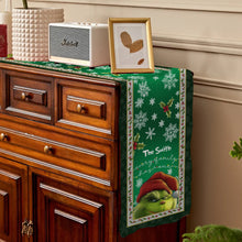 Load image into Gallery viewer, Personalized Christmas Table Runner with Grinch Design for Family
