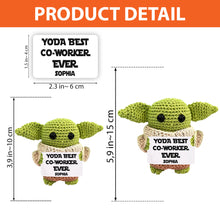Load image into Gallery viewer, Personalized Yoda Best Co-worker Hand Knitted Figurine Gift