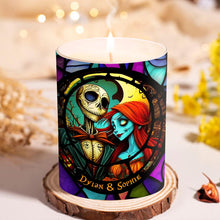 Load image into Gallery viewer, Personalized Nightmare Candle with Custom Names Wooden Lid Gift for Couples