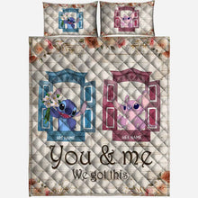 Load image into Gallery viewer, Personalized Quilt Set Custom Names You & Me Gift for Couples