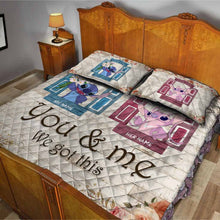 Load image into Gallery viewer, Personalized Quilt Set Custom Names You & Me Gift for Couples