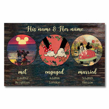Load image into Gallery viewer, Personalized Engagement Wedding Couple Mouse Poster Custom Name Gift