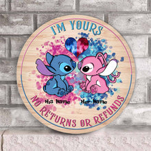 Load image into Gallery viewer, Personalized Round Wood Sign with Custom Names for Couples