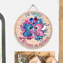 Load image into Gallery viewer, Personalized Round Wood Sign with Custom Names for Couples