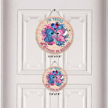 Load image into Gallery viewer, Personalized Round Wood Sign with Custom Names for Couples