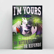 Load image into Gallery viewer, Personalized Dragon Poster Custom Names Unique Gift