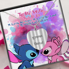 Load image into Gallery viewer, Personalized Heart Pendant Necklace Custom Couple Gift for Disney Fans