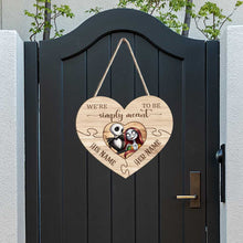 Load image into Gallery viewer, Personalized Puzzle Heart Wood Sign Custom Names Gift for Couple