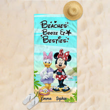 Load image into Gallery viewer, Personalized Mouse Beach Towel Custom Name Gift for Besties