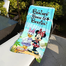 Load image into Gallery viewer, Personalized Mouse Beach Towel Custom Name Gift for Besties
