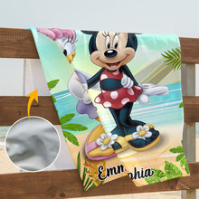 Load image into Gallery viewer, Personalized Mouse Beach Towel Custom Name Gift for Besties