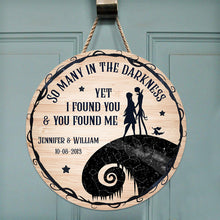 Load image into Gallery viewer, Personalized Round Wood Sign with Couple's Names for Home Decor