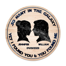 Load image into Gallery viewer, Personalized Round Wood Sign Custom Name Galaxy Art Gift