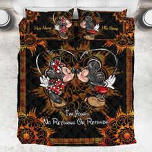Load image into Gallery viewer, Personalized Mouse Quilt Set with Custom Names for Couples